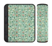Small Flowers Small Foliage Car Soft Seatbelt Cover Safety 2 Pack Auto Seat Shoulder Strap for Women Backpack Shoulder