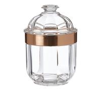 (Small) Fluted design Clear Acrylic Canister Rose Gold Rim