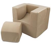 Small fold Out Chair, Kids Chair, Armchair, Chaise Longue, pouffe, Relax Chair (Colour: Cappuccino)