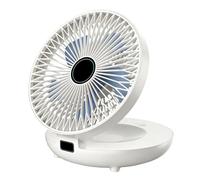 Small Foldable Oscillating Wall Mounted Rechargeable Table Fan | Portable Space Saving Fan for Bedroom, Living Room, Office, Dorm, Kitchen, Travel, Table, Sleep