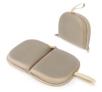 Small Foldable Seat Cushion 13.3" x 6.7", Tiny Foldable Memory Foam Seat Cushion for Travel, Portable Chair Cushion with Handle, Portable Folding Pillow (with Champagne Knitting Bird Eye Mesh Cover)