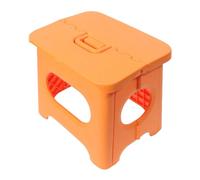 Small Foldable Stool PP Portable Folding Taboret with Carry Handle Yellow | Safe round Chamfers, Compact Design for Bathroom, Laundry Room, Travel, and ’s Potty Use