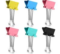 Small Foldback Clips - 150Pcs Colored Binder Clips 19mm Mini Stationary Clips Metal Paper Clips Clamp (5 Colour)