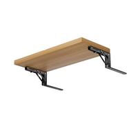 Small Folding Bed Mounted Side Table Tray Clip On Nightstand Wood Tabletop with Metal Frame for Living Room Bedroom Decor Home Office Floating Fold Down Desk D,30 * 50CM