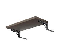 Small Folding Bed Mounted Side Table Tray Clip On Nightstand Wood Tabletop with Metal Frame for Living Room Bedroom Decor Home Office Floating Fold Down Desk B,30 * 50CM