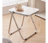 Small Folding Table Acrylic Modern Side Table Coffee Table Snack Center Tables for Living Room,Home,Office,No Assembly Required