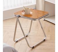 Small Folding Table Acrylic Modern Side Table Coffee Table Snack Center Tables for Living Room,Home,Office,No Assembly Required