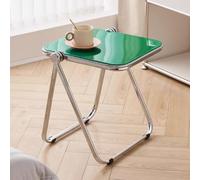 Small Folding Table Acrylic Modern Side Table Coffee Table Snack Center Tables for Living Room,Home,Office,No Assembly Required