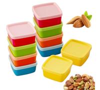 Small Food Containers with Lids,10 pcs Small Freezer Containers Mini Storage Boxes Stackable Snack Boxes Colourful Small Food Storage Containers for Store Fruit Sauce Condiments Snacks