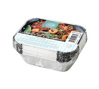 Small Food Cooking Foil Trays with Lids (12 Pack)