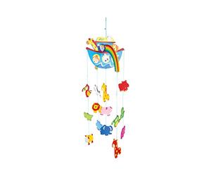 Small Foot 10114 Mobile Noah's Ark, baby toy for changing table and baby bed, wood, multi-coloured