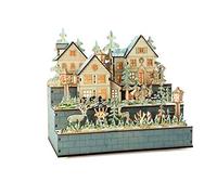 small foot 10216 Winter Village Wooden Decorative Christmas Lights with LED Battery Operated