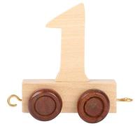 Small Foot 10553 Numbers Train 1" made of Natural Wood with Four Small Wheels as well as Connection Possibilties with Other Numbers Trains