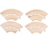 small foot 10808 Street set curves made of wood, 4 parts, compatible with all common wooden railways, from 3 years