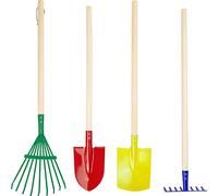 small foot 10838 Garden tool set "Green Thumb" made of wood and metal, rake, shovel, spade and rake, from 3 years old