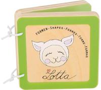 small foot 10861 Baby book "Lotta" made of wood, teaches toddlers the basic forms, saliva-proof and safe, from 12 months on