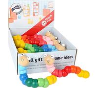 Small Foot 10961 Flexible Caterpillar wooden motor activity toy, FSC 100%-certified, perfectly suited for children aged 12 months, multicolored