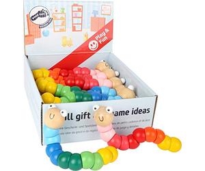 Small Foot 10961 Flexible Caterpillar wooden motor activity toy, FSC 100%-certified, perfectly suited for children aged 12 months, multicolored