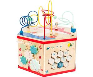 small foot 11051 XL Motor Activity Cube "Move it!, made of FSC® 100%-certified wood, motor activities on 7 play surfaces