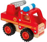 small foot 11075 Fire engine made of wood, easy to hold, with silent rubber wheels, from 18 months on