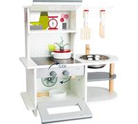 small foot 11159 Children's kitchen with oven, pan, saucepan, kitchen utensils and washbasin, from 3 years old