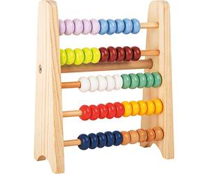 small foot 11168 Abacus "Educate" made of wood, with 5 rows of 10 beads each, for adding and subtracting, from 6 years on