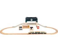 small foot 11235 Central Train Station made of wood, with accessories, express train, conductor, scoreboard and rails, from 3 years