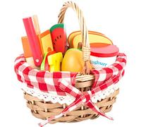 Small Foot 11282 Picnic Basket with Cuttable Wooden Fruit, play store accessorie