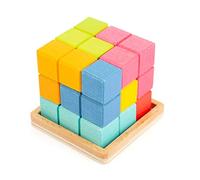 Small Foot 11346 3D Puzzle Cube, Comprised of 7 Pieces, Thinking Game for Ages 5 Years and up