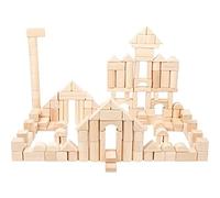 Small Foot 11397 Wooden Building Blocks, Set of 200 Pieces, Incl. Bridges, Cylinders, Triangles etc., From 1 Year