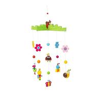 Small Foot 11401 Spring Dream Wooden Mobile, with Colourful Animals and Flowers, Baby's Room Decoration