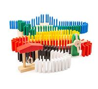 Small Foot 11402 Domino Rally, a chain reaction game made of wood, 490 pieces, for ages 3 years and up