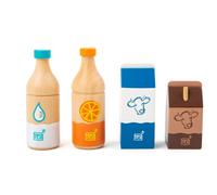Small Foot 11438 Drinks Set fresh, made of wood, role-playing toy, accessory product for every play store, 4 pieces