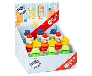 Small Foot 11466 Christmas Stacking Figurines Display Made of Wood, a Set of 9 Figurines, Height of Each 12.5 cm