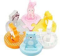 Small Foot 11472 Pastel Insert Puzzle, motor activity, with 6 removable animal figurines, for ages 2+ years