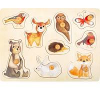 Small Foot 11499 Forest Animals Puzzle made of wood with cute animal motifs, for ages 12 months and up