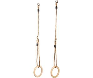 Small Foot 11592 Gymnastic Rings made of solid wood, swinging rings with length-adjustable ropes for kids and adults