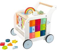 Small Foot 11607 Elephant Walker Made of Wood, for Baby's First Steps, Multifunctional for Motor Skills Training Toys