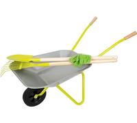 small foot 11627 Wheelbarrow with garden tools incl. gloves, spade, and rake, outdoor toys for kids aged 3+ years