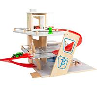 Small Foot 11676 Premium, 3 Levels with ramps, Wooden car Park for Children, Role-Playing Toy, Multicoloured, 40.01 x 10.01 x 42.01 cm