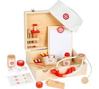 Small Foot 11695 Doctor's Kit Natural Wood, play set, with many accessories, for ages 3+ years
