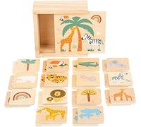 small foot 11696 Memory "Safari", made of wood w/animal motifs in trendy colours, w/ 28 Memory cards, for ages 3+ years