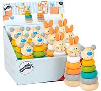 Small Foot 11714 Stacking Tower Display, set of 12, insert game in trendy pastel colours & animal motifs, ages 12+ mths.