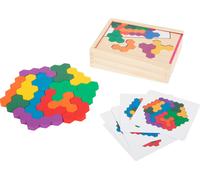 Small Foot 11729 Learning Game Wooden Puzzle Hexagon, learning & shapes puzzle, trains colour & shape awareness, 3+ yrs