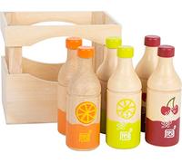 Small Foot 11739 Crate of Bottles fresh made of wood, play store accessories, role-playing toy for kids aged 3+ years