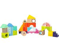 Small Foot 11748 building blocks fantasy world, 24 colourful wooden building blocks to stack, from 12 months