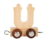 Small Foot 11761 Wooden Letter Train Ü, for name trains, umlaut for personalised nursery decor, for learning to read