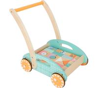 Small Foot 11766 Pastel Baby Walker, rabbit, panda & friends, with 34 building blocks, for ages 12+ months