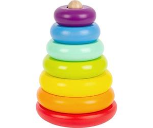 Small Foot 11775 Rainbow Stacking Tower, a wooden motor activity classic, in bright colours, for ages 12+ months
