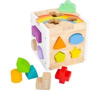 Small Foot 11777 Rainbow Plug-in Cube 13 Different Shaped Wooden Inserts from 12